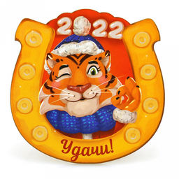 Магнит деревянный 6х8,5х0,5см "Удачи" (Россия)