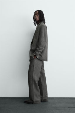 HERRINGBONE WOOL BLEND SUIT BLAZER - Zara фото 4
