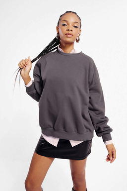 Толстый толстый свитшот Cool Oversize с круглым вырезом - Defacto фото 3