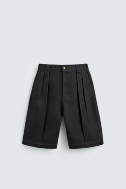 BERMUDA RELAXED FIT PLIEGUES / Negro - Zara фото 6