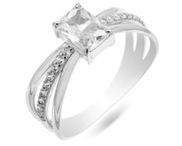 Кольцо из серебра куб.циркон., ЗК1101367