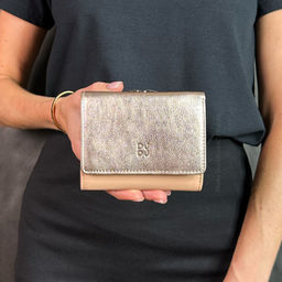 Итальянский женский кожаный кошелек DuDu серии Corsica | золотистый - Dudubags фото 7