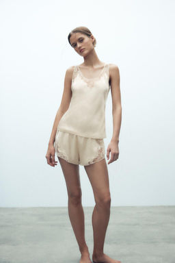 LACY SATIN SHORTS - Zara фото 2
