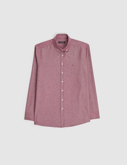 Bordo Oxford Slim Fit Kolay _t_lenebilir G_mlek