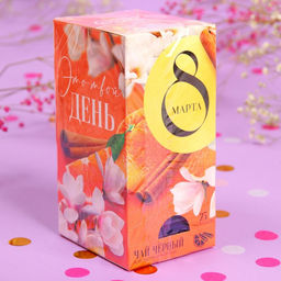 Подарочный чёрный чай 8 марта, вкус: апельсин и корица, 25 пакетиков х 1,8 г. - Фабрика счастья фото 4