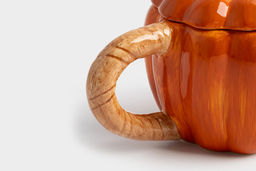 Кружка, 450 мл, с крышкой, керамика, оранжево-зеленая, Тыква, Bright pumpkin - Anna lafarg фото 4