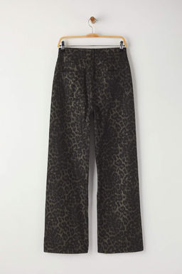 Cok Renkli Leopar Desenli Yuksek Bel Wide Leg Genis Paca Jeans TWOAW26JE00154 - Trendyolmilla фото 6