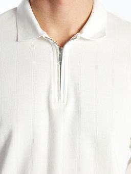 Polo Yaka Uzun Kollu Erkek Sweatshirt