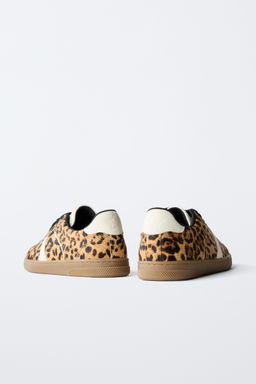 LEOPARD PRINT LEATHER SNEAKERS - Zara фото 6