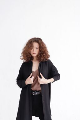 Базовая удлинённая рубашка свободного силуэта - Martichelli фото 6