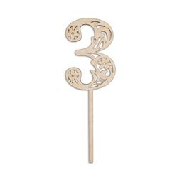 Заготовка для декорирования Mr. Carving ВД-227 Украшение для торта Цифра ажурная фанера 0.4 см Цифра 0 фото 4