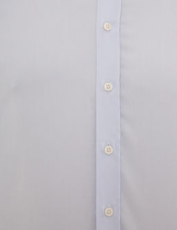 Голубая базовая рубашка зауженного кроя с длинным рукавом - Cacharel фото 6