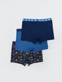 Bask?l? Erkek ?ocuk Boxer 3l?