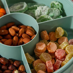 Менажница с крышкой IDEA, 5 секций, пластик, бирюзовый