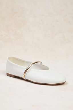 Siyah Gold Metal Bantl? Mary Jane Badem Burun Babet TAKAW26BE00005 - Trendyolmilla фото 9