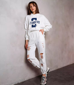 Спортивные брюки #КТ401, белый