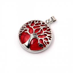Подвеска Дерево Жизни с камнем Коралл для продления жизни и обретения счастья