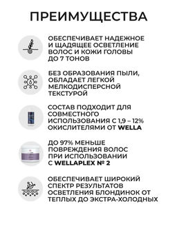 Обесцвечивающая пудра Blondor Plex без образования пыли 400 гр, Wella Professionals  фото 3