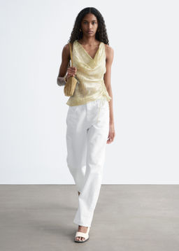 Top con cuello chal y cord?n de ajuste - H&m фото 5
