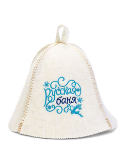 Шапка для бани и сауны Русская баня, полушерсть