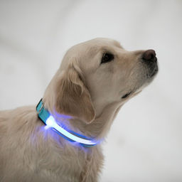 Ошейник с подсветкой Двойная полоса размер L, ОШ 45-52 х 2,5 см 3 режима свечения голубой - Пижон фото 6
