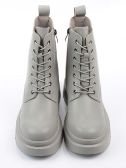 04-PAS70-3Z GRAY/GREEN Ботинки зимние женские (натуральная кожа, 100% шерсть)