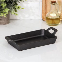 Сковорода «Прямоугольник. Глубокий», 20×12.5×3 см, чугун, чёрная