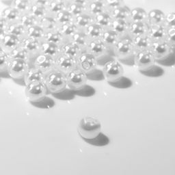 Бусины №6 Жемчуг (набор 100 шт.), отверстие сквозное, белые
