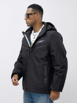 Куртка спортивная мужская зимняя большого размера черного цвета 66616Ch - Wonderrman фото 8
