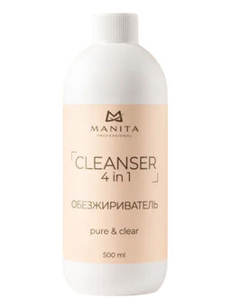 Manita Professional Обезжириватель для ногтей универсальный 4 в 1 / Pure Clear, 500 мл