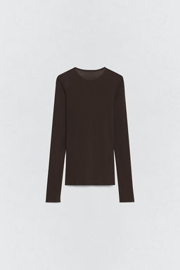 CAMISETA CUELLO PANADERO SOSHIOTSUKI X ZARA / Marr?n
