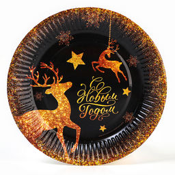 Цена за 20 шт. Тарелка одноразовая бумажная «С Новым годом», 18 см