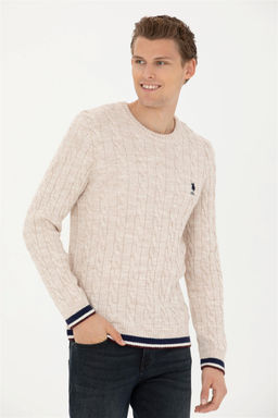 Мужской кремовый меланжевый свитер - U.s. polo assn фото 8