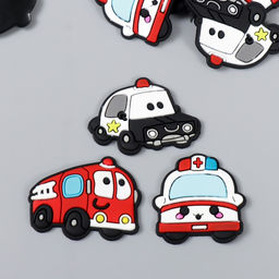 Декоративные элементы для творчества Арт Узор. Спецслужбы. Транспорт, набор 15 шт., резина, 2.8?3.5 см, МИКС