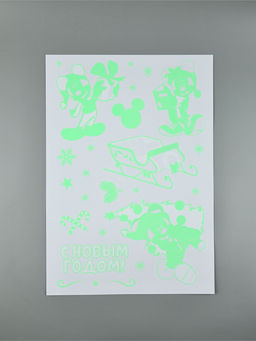 Наклейки интерьерные Новый год, со светящимся слоем, 35 ? 50 см, 2 листа