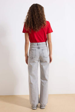 TRENDYOLMILLA Gri Yuksek Bel Wide Leg Jeans TWOAW25JE00178  фото 9