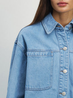 Джинсовая рубашка с карманами / Zarina  фото 6