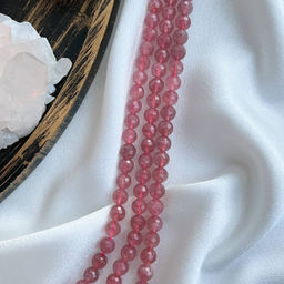 Бусины для украшений из Клубничного кварца огранка