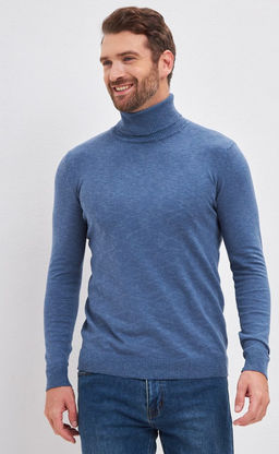 Водолазка мужская F021-15608 темно-голубая - Fine joyce фото 4