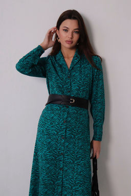 Платье-рубашка с английским воротником принт - Martichelli фото 204