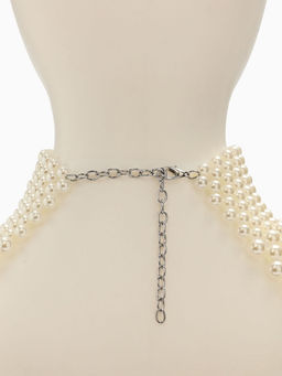 Колье-чокер жемчуг Богема. Россыпь, белое, d=8/10/12