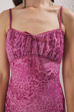 TRENDYOLMILLA Cok Renkli A-Kesim Cicek Desenli F?rf?rl? Orme Tul Elbise TPRSS24EL00133 фото 11