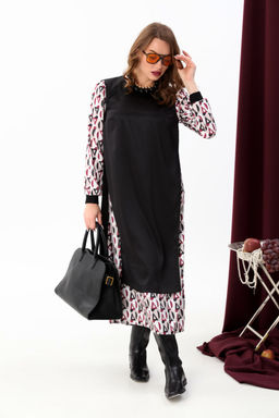 Платье NIKVA н926-2 ромбы бургунди и чёрный  фото 2