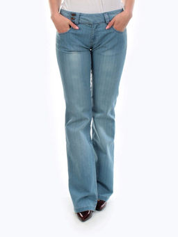 501/A BLUE Джинсы-клеш женские ISTEK (75% хлопок, 22% полиэстер, 3% лайкра)