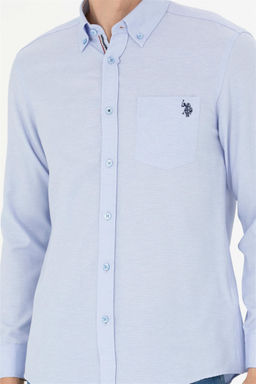 Мужская синяя рубашка с длинным рукавом - U.s. polo assn фото 6