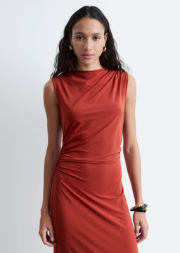 Vestido midi drapeado sin mangas - H&m фото 7