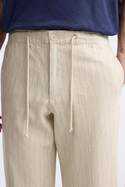 STRIPED TEXTURED TROUSERS - Zara фото 5