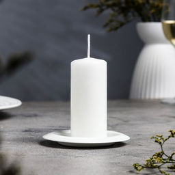 Подсвечник «Чашка» металл, 9.4×1.2 см, белый