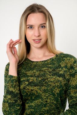 Лонгслив женский из рибаны Пиксель - Амадэль фото 4