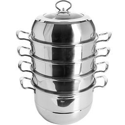 30906 Мантоварка 4-х ярусная 8,2л 28см нерж/ст MB (х4)
